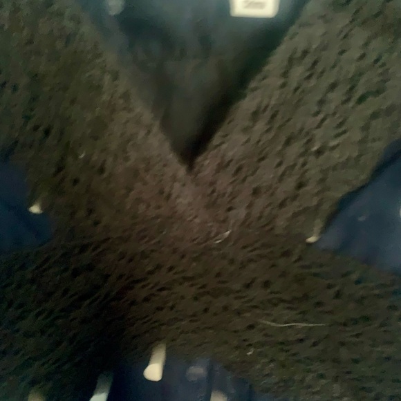 Joie VTG Y2K Navy Polka Dot Babydoll Crochet Trim Cami Top Size S - Picture 4 of 10